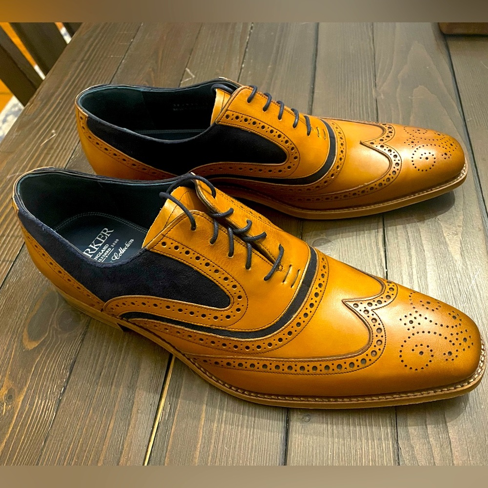 Barker McClean Cedar Calf & Blue Suede shoes